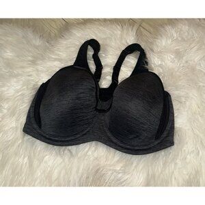 Syrokan A233 Max Support Impact Racerback Underwire Sports Bra Womens 32E Gray